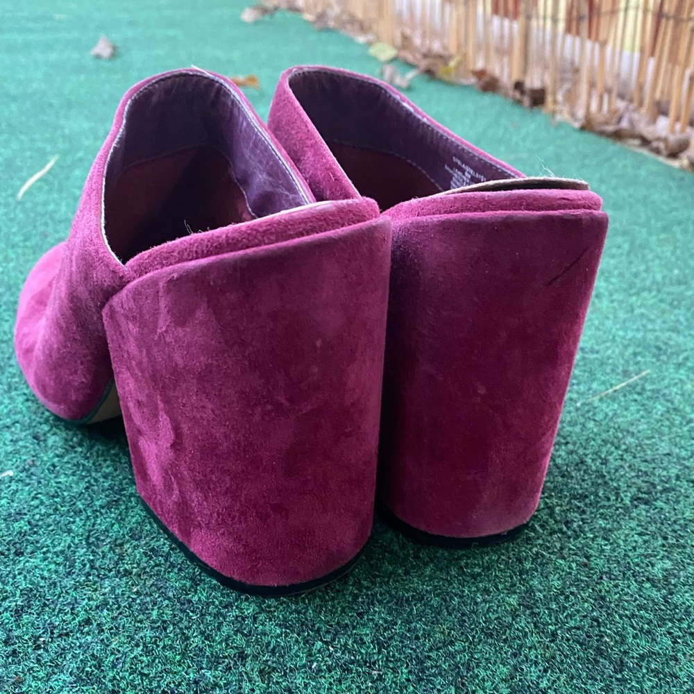 Plum Suede Mules - Picture 8 of 10